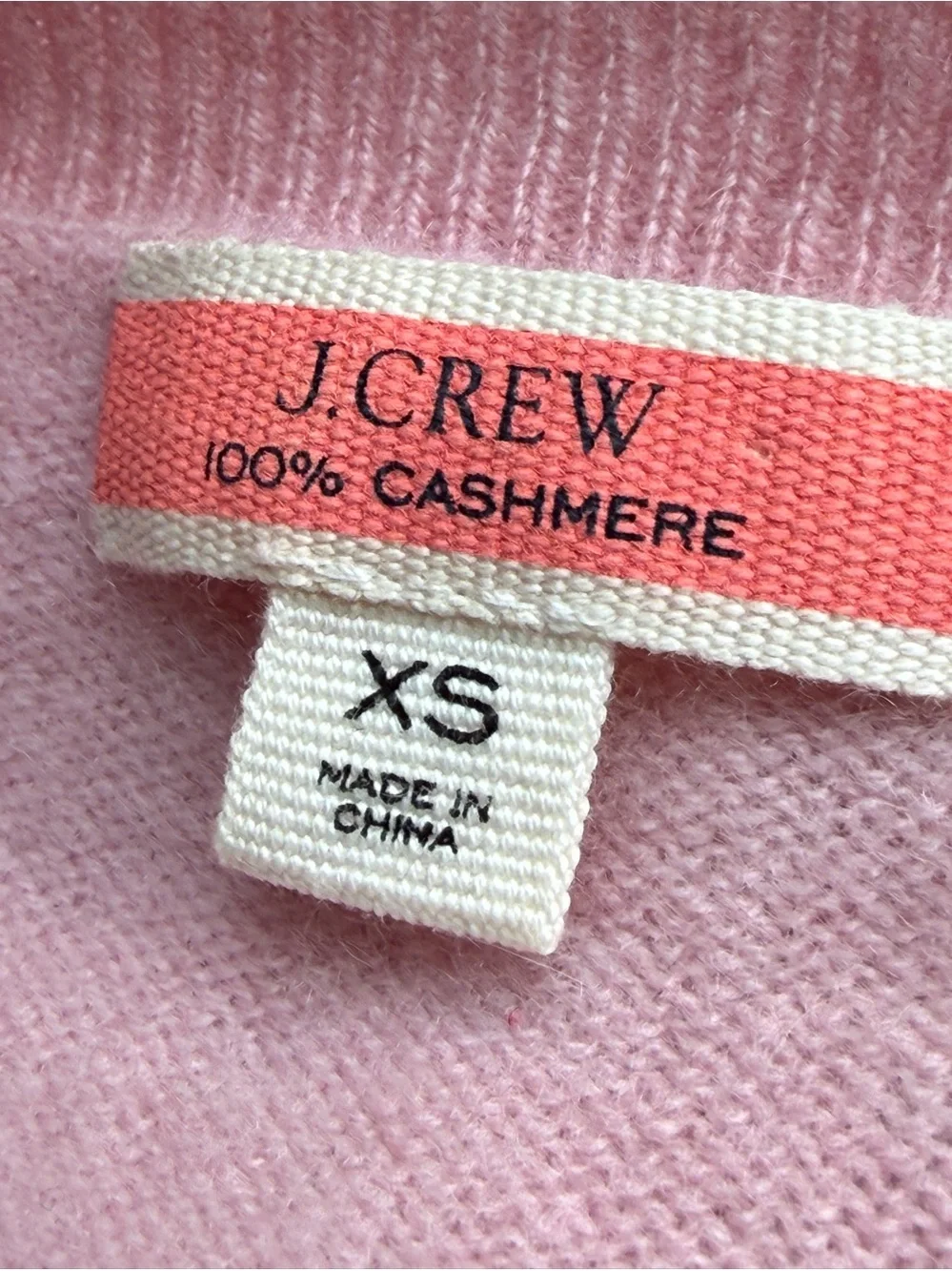 J. Crew Pale Pink Crewneck Cashmere Sweater